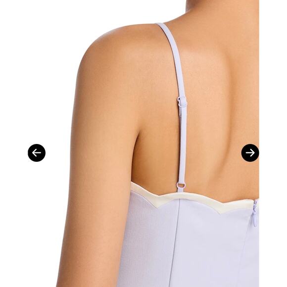 FRENCH CONNECTION Azra Scallop Mini Dress Lavender Sz 14 Romantic Soft Glam NWT - Picture 10 of 11